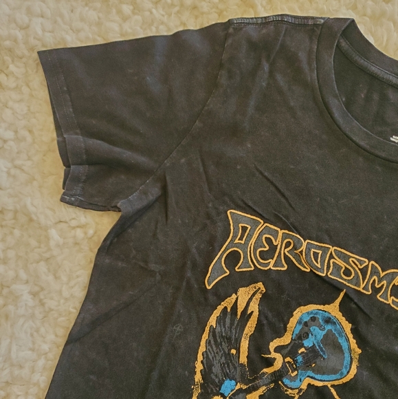 NWOT Nordstrom Aerosmith Black Vintage Band Tshirt Size Med - Picture 6 of 11